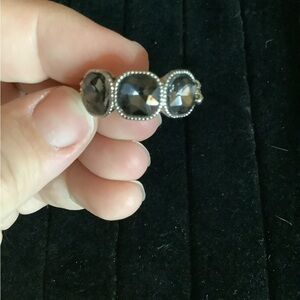 Silver Tone Stretch Rhinestone Ring